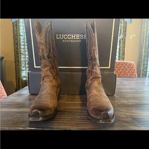Lucchese Brown Leather Heeled Boots